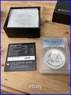 2022 Tuvalu Bart Simpson 2oz Silver Proof Coin PCGS PR70DCAM Defects on Coin