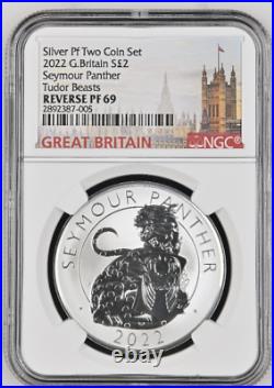 2022 UK £2 1oz Silver Tudor Beasts Seymour Panther REVERSE PROOF coin NGC RP69