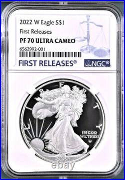 2022 w proof silver eagle ngc pf 70 uc first releases fr label with coa