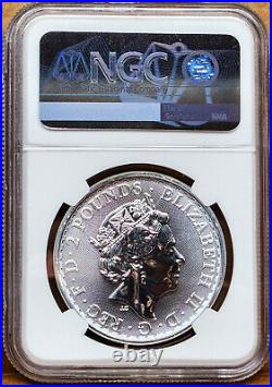 2023 2 pound final silver britannia with QE II effigy ngc ms70 fdoi QE II label