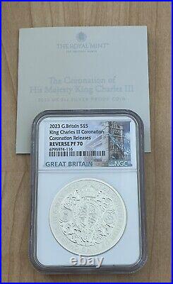 2023 Coronation King Charles III 2 oz Silver Reverse Proof NOT 1 oz UK NGC PF70