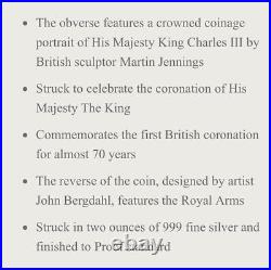 2023 Coronation King Charles III 2 oz Silver Reverse Proof NOT 1 oz UK NGC PF70