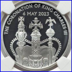 2023 KING CHARLES III CORONATION REGALIA NGC PF70, G BRITAIN 0.999 Silver COIN