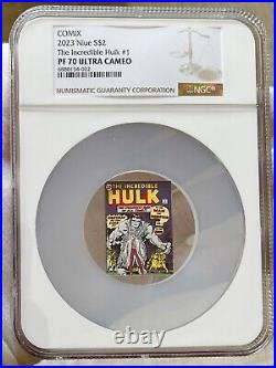 2023 Niue 1oz Silver $2 COMIX The Incredible Hulk #1 Coin NGC PF70 Ultra Cameo