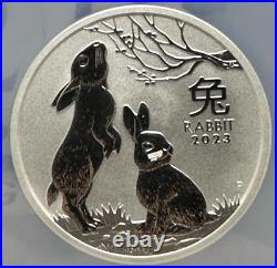 2023 P Australia Silver Lunar Year of the Rabbit 2oz $2 Coin NGC MS69