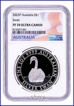 2023-P Australia Swan 1 oz Silver Proof Graded NGC PF70 Ultra Cameo