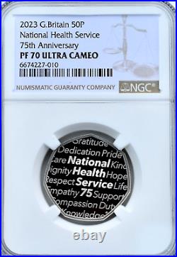 2023 Proof 50p NHS National Health Service PF70 NGC Fifty Britain Royal Mint