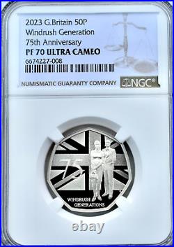 2023 Proof 50p Windrush Generation PF70 NGC Fifty Britain Royal Mint