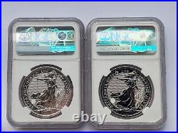 2023 UK 2 pound SILVER BRITANNIA LAST/FIRST QE II and KC III effigy NGC MS69 FR