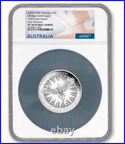 2024 Australia 3 oz Silver Wedge Tailed Eagle Proof FR NGC PF70 Mercanti