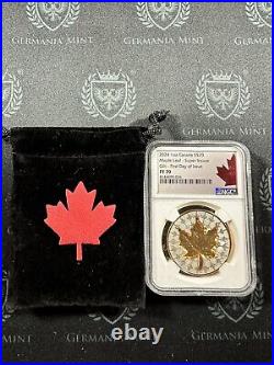 2024 Canada 1 oz Silver Maple Leaf Super Incuse Gilded NGC PF 70 1ST Day Issue