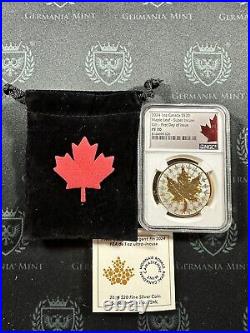 2024 Canada 1 oz Silver Maple Leaf Super Incuse Gilded NGC PF 70 1ST Day Issue