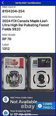 2024 Canada $20 1oz Silver Maple Leaf Pulsating Forest UHR NGC PF70 FDOI Signed