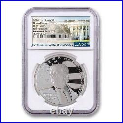 2024 Donald Trump NGC High Relief, ER PF70 First Release, White House Label