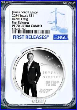 2024 James Bond Legacy 5th Issue Daniel Craig SILVER $1 1oz COIN NGC PF70 FR