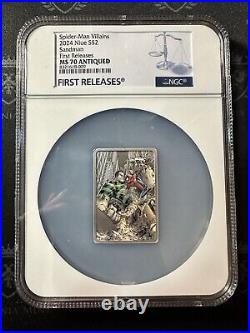 2024 NIue Spiderman Villans 1 oz Silver Proof Sandman NGC MS70 1st release