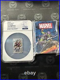 2024 Niue Marvel 1 oz Silver Proof Green Goblin NGC MS70 Antiqued 1st Release