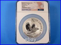 2024 P Australia, $10, 10 Ounce Kookaburra NGC Ms 70 Early Releases, Pop-50