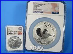 2024 P Australia, $10, 10 Ounce Kookaburra NGC Ms 70 Early Releases, Pop-50