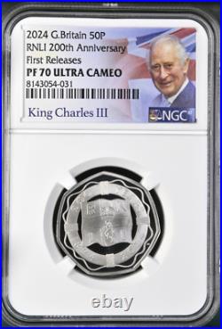 2024 RNLI 200th 50p Proof PF70 NGC Fifty Britain Royal Mint First Release