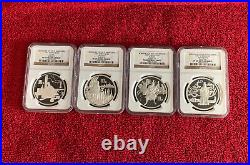 (4) 1997 China Romance 3 Kingdoms Silver 10 Yuan Coins NGC PF 68, 69 UC Series 3