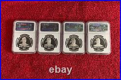 (4) 1997 China Romance 3 Kingdoms Silver 10 Yuan Coins NGC PF 68, 69 UC Series 3