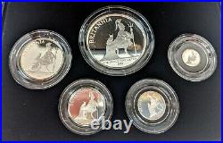 5 Piece 5 oz Silver Brittannia FR NGC PF70 BOGO First Strike Royal Mint Coin Set