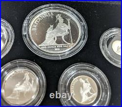 5 Piece 5 oz Silver Brittannia FR NGC PF70 BOGO First Strike Royal Mint Coin Set