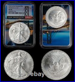 6-Coin Lot 2011-2017-S 1 oz Silver Eagle Struck San Fran NGC MS 69 E1750
