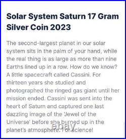 7k Metals 2023 Saturn Magnifier Solar System 17.5 g Silver Coin NGC PF70