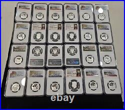 99.9% SILVER HALF DOLLAR & 2 SILVER QUARTERS SET (Lot of 3 Coins) PF 69 NGC