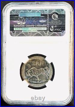 A Rare 2000 South Africa Nelson Mandela Smiley R5 Coin NGC Graded MS63