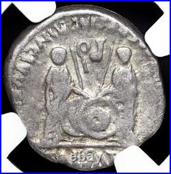 Augustus 27 BC-14 AD Roman Empire Octavian Gaius Lucius Denarius Silver Coin NGC