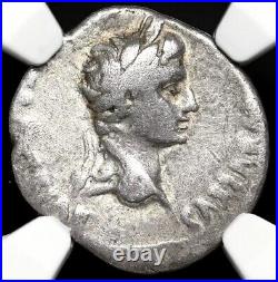 Augustus 27 BC-14 AD Roman Empire Octavian Gaius Lucius Denarius Silver Coin NGC