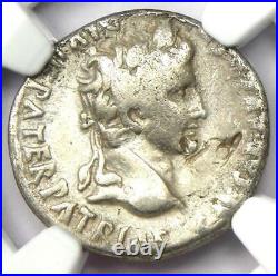 Augustus AR Denarius Coin 27 BC 14 AD (Lugdunum Mint) Certified NGC Fine