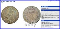 Austria 1719 Silver Coin Thaler Karl Charles VI Hall Mint NGC AU55