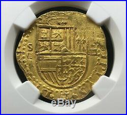 Beautifull Spanish Gold Cob 4 Escudos Philip II Sevilla Mint (1556-1598)