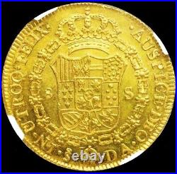 Chile 1786 So DA GOLD 8 ESCUDOS NGC MINT STATE 61 KEY DATE VERY RARE