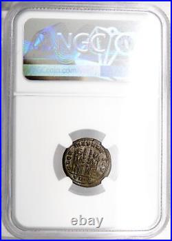 Constantine II. Epfig Hoard. NGC AU. Soldiers, Standards, Trier mint. Roman Coin