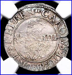 ENGLAND. Charles I. 1625-1649. Silver Groat, Aberystwyth mint, S-2893, NGC AU50