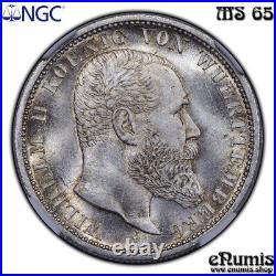 Germany Wurttemberg, Wilhelm II, 2 Mark 1912, NGC MS 65