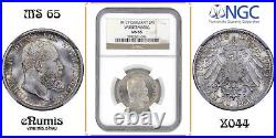 Germany Wurttemberg, Wilhelm II, 2 Mark 1912, NGC MS 65