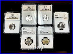 Graded Washington Silver Quarters (Lot of 6) NGC (MS 66)