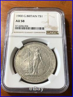 Great Britain 1900 No Mint Mark Trade Dollar NGC AU58 Ultra Rare
