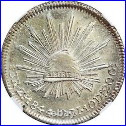 Mexico 8 Reales Zs 1844 O. M. Zacatecas Mint, PCGS AU58. KM# 377.13