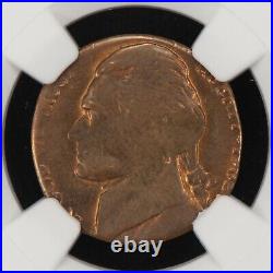 Mint Error Jefferson Nickel Struck on Lincoln Cent Blank NGC MS 64 BN B1464