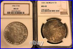 Morgan Silver Dollar Collection Lot Of 13 NGC Graded Coins Nice Partial Date Set