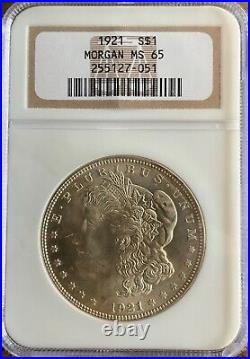 NGC 1921 P Mint State 65 Morgan Dollar. Extremely nice coin