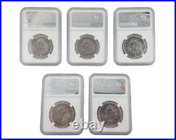 NGC 5 George III Half Crowns G6 (2) and G4 (3) American Revolution Lot of 5