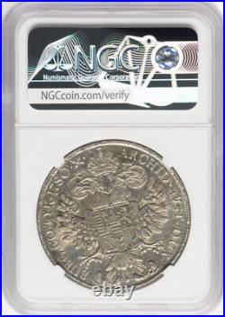 NGC AU 1780-1858 AUSTRIA Taler Maria Theresa, Silver Coin Milan Mint Restrike